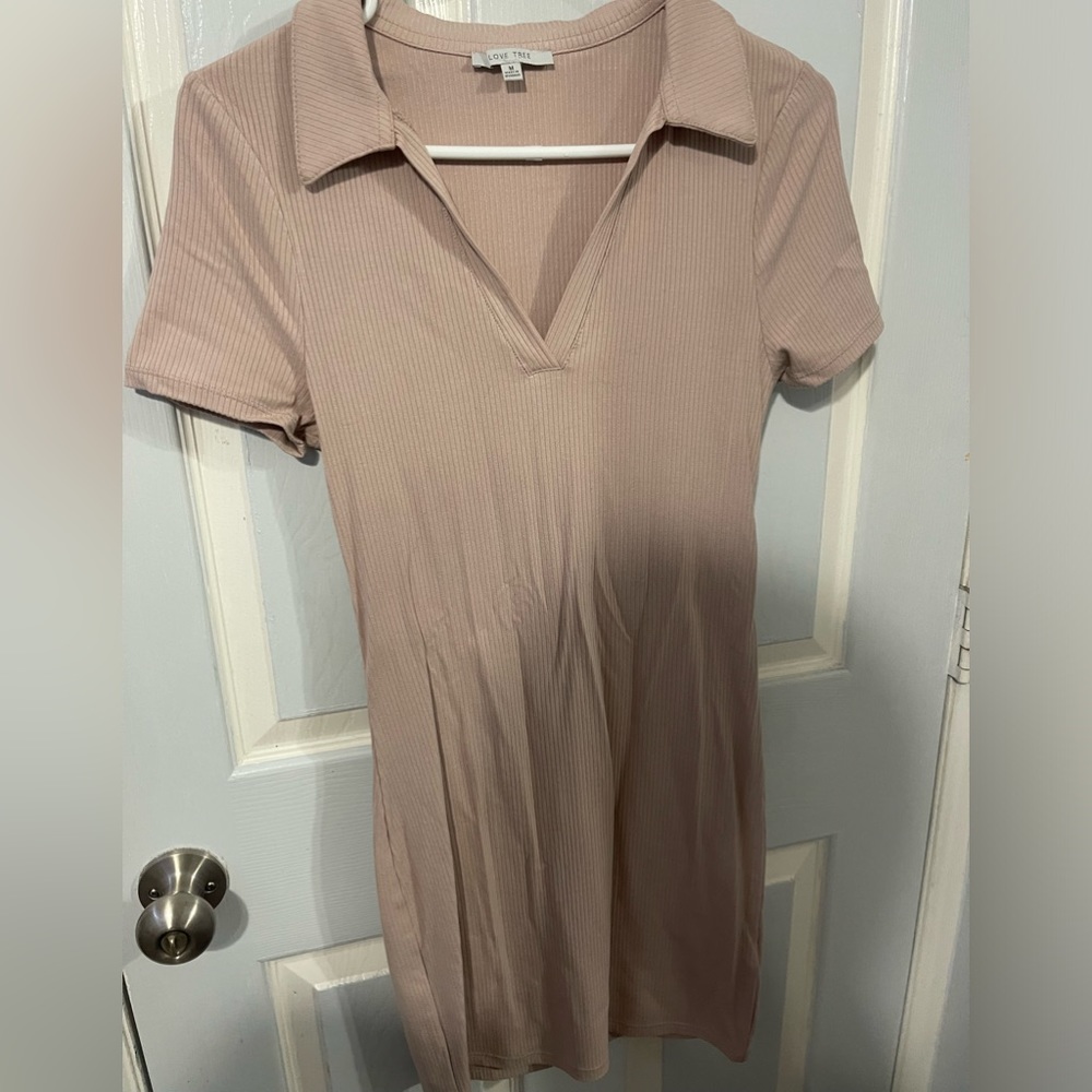 Cream ripped short sleeve dress